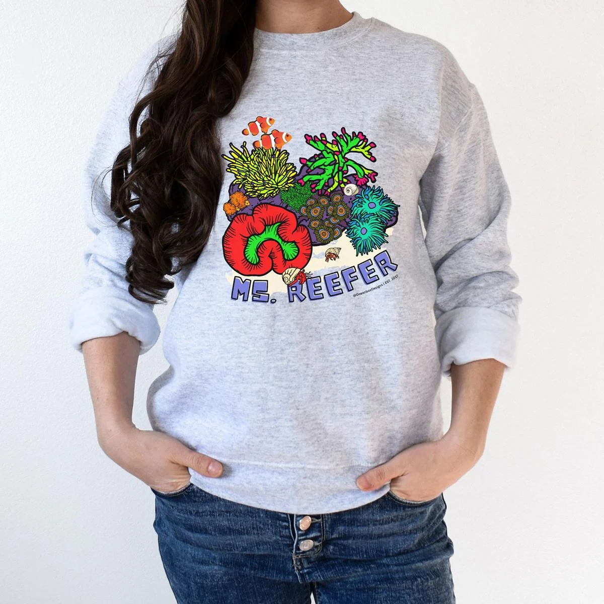 MS REEFER Unisex Sweatshirt for Reefer, Reef Hobby, Reef Aquarium, Reef Apparel